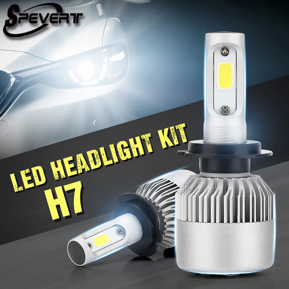SPEVERT 72W фары для 8000LM H7 H4 светодиодный лампы фар комплект авто 12v 24v|h4 led bulb|headlamp 12vled