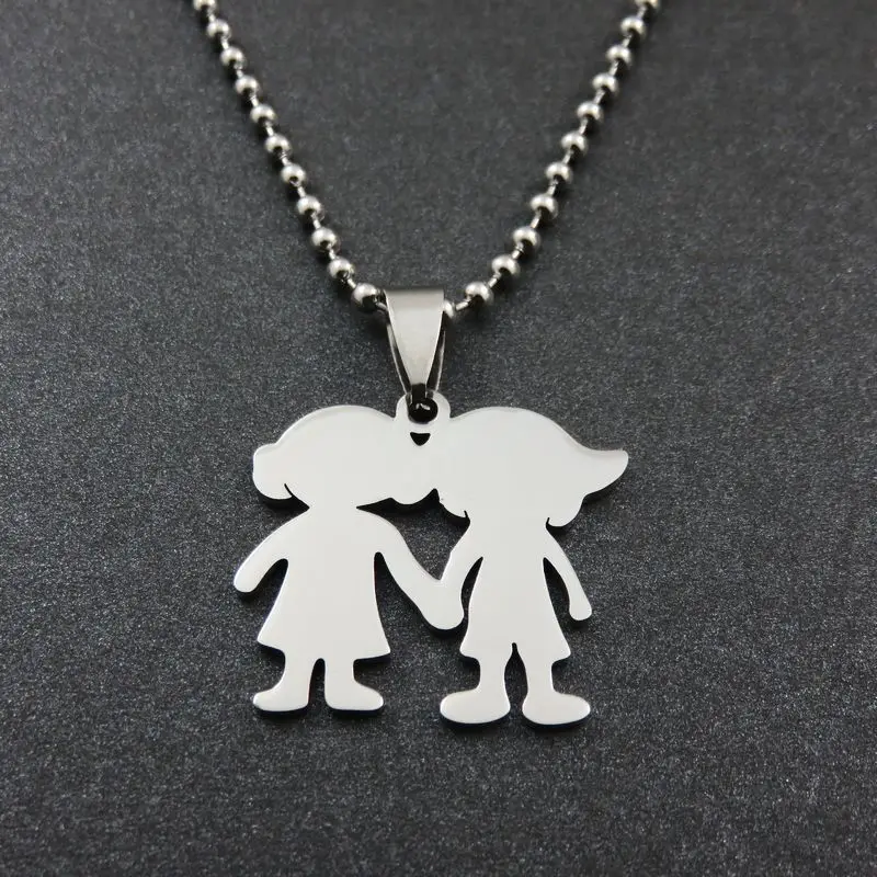 Happy Baby Necklace, Fashion Boy & Girl Necklace Pendant, Stainless