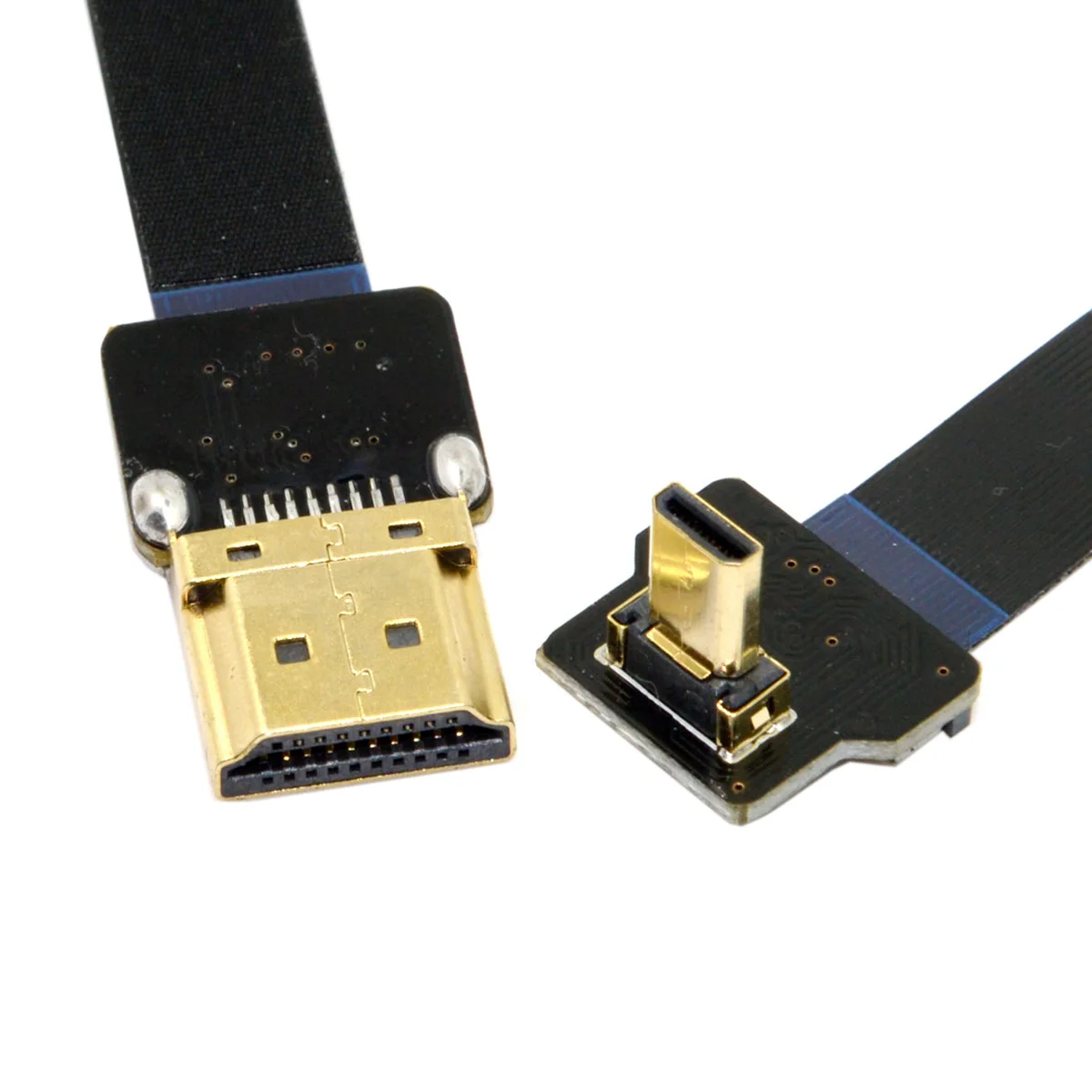 Кабель 50 см CYFPV Up угловой 90 градусов FPV микро HDMI папа к Мужской плоский кабель для