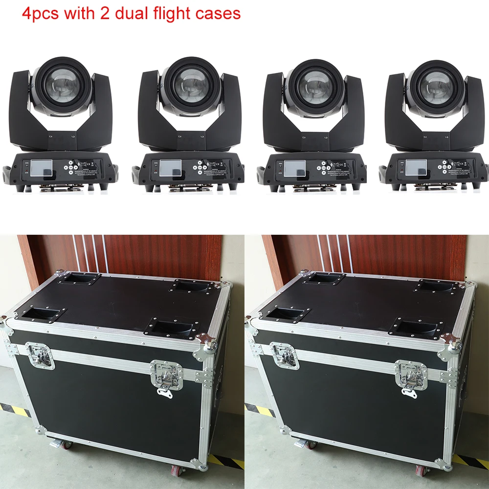 

4pcs/lot Touch Screen Beam 200W 5R with 2 dual flight cases 2in1