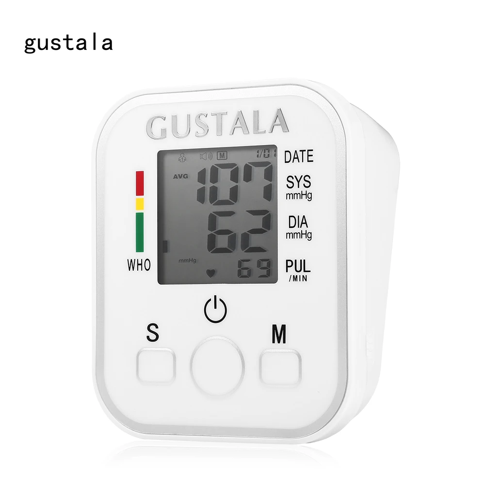 

Gustala Digiatal Electronic Arm Blood Pressure Pulse Monitor with Voice Function or No Voice LCD Display Memory Monitor