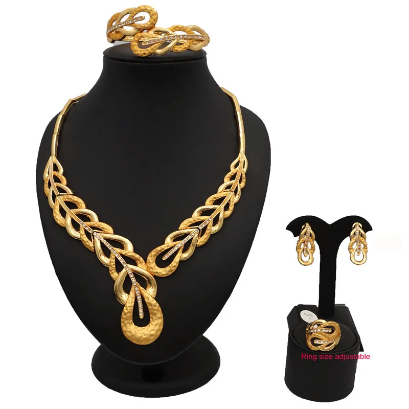 BJ666 DEEEP GOLD colour stone fine jewelry sets18k gold fine jewelry