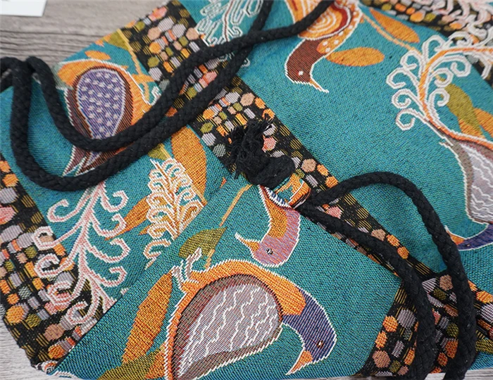 2022 Women Fabric Backpack Female Gypsy Bohemian Boho Chic Aztec Ibiza Tribal Ethnic Cottage Soft Brown Drawstring Rucksack Bags