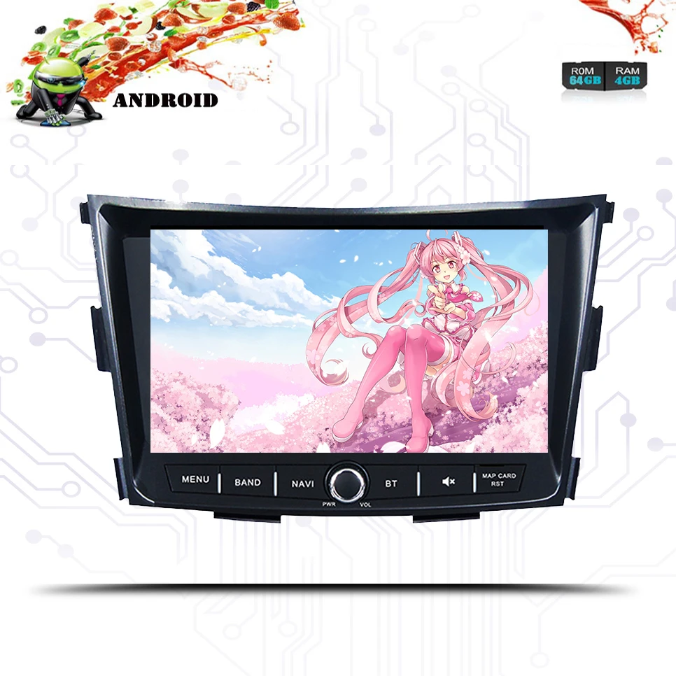 Cheap 8 Inch Android 9.0 HD IPS 4+64GB CAR DVD PLAYER Multimedia GPS RADIO For SSANGYONG TIVOLI 2015 2016 2017 2018 OBD Stereo Audio 3