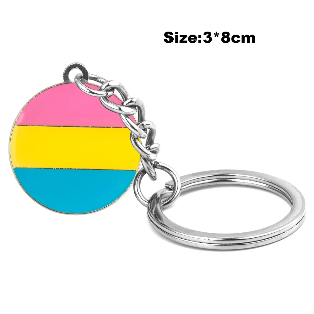 

LGBT Pansexual Pride Round Keychain Metal Keyring Fashion Jewelry for Lovers XY0313-K