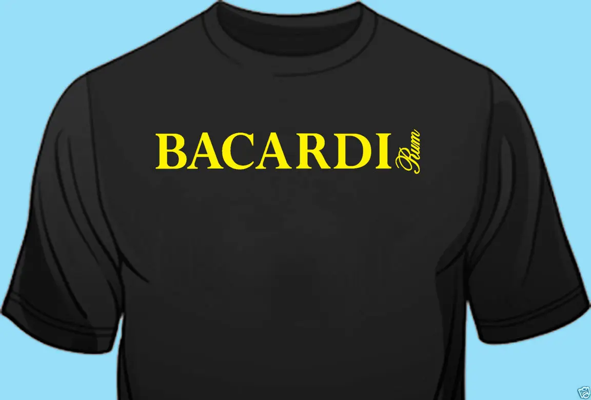2018 moda caliente camiseta, personal del Bar, Club Promo, Liquior, ron Bacardi,. 100% algodón, negro camiseta