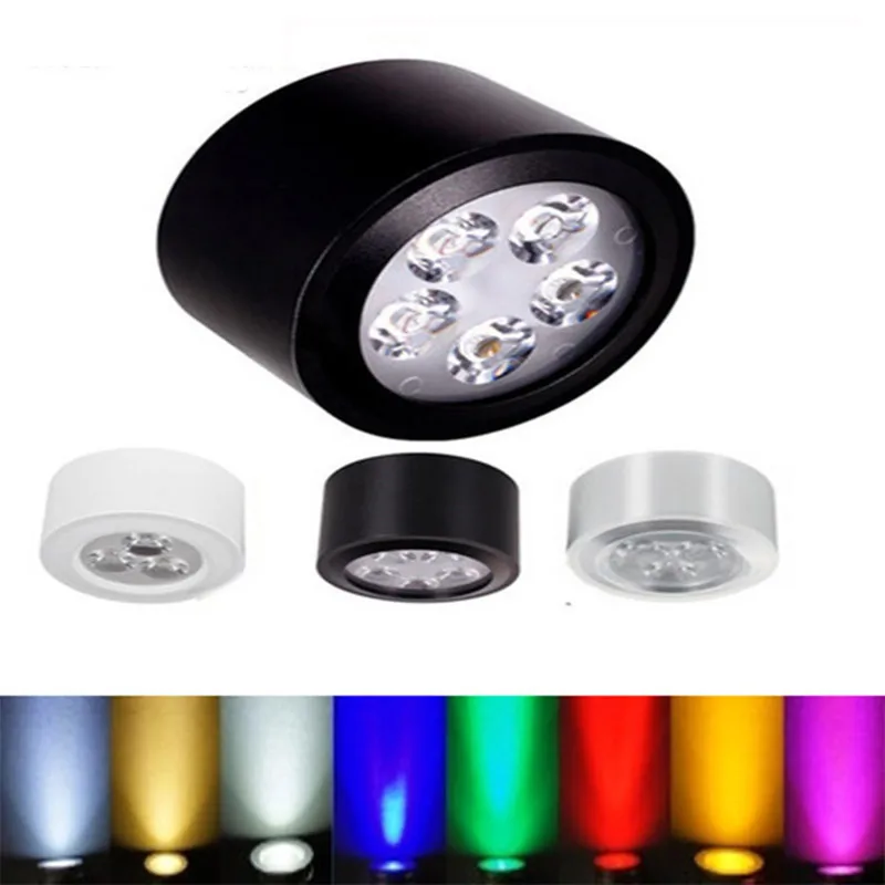 

50X Multicolor Surface Mounted LED Downlights 3W LED Ceiling Spot Light Kitchen Bathroom LED Downlights AC85-265V indoor light