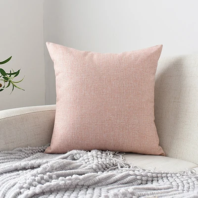 Однотонный Домашний Декоративный Обычный чехол для подушки, винтажный Красный Синий Розовый Бежевый чехол для подушки на диван-кровать для дома 45x45 см 60x60 см на молнии - Цвет: Pink