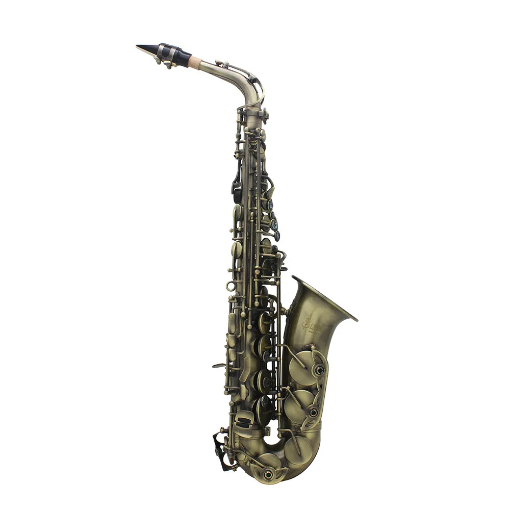 

High Grade Antique Finish Bend Eb E-flat Alto Saxophone Sax Abalone Shell Key Carve Pattern