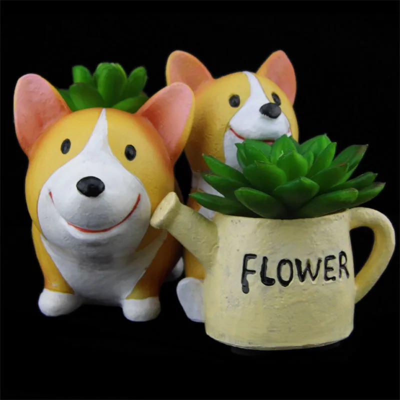 

Dog Planter Bonsai Plant Pots Container Miniature Ornament Potted Flower Craft Microlandschaft Succulent Cactus Herb Pot Trays