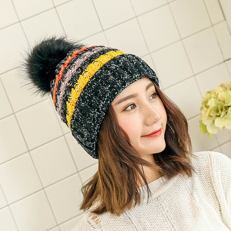 

Fashion Female Beanies Women Cap Winter Gorro Korean Fleece Thickening Wool Hat Keep Warm Caps Earmuffs Girl Head Knitting Hats