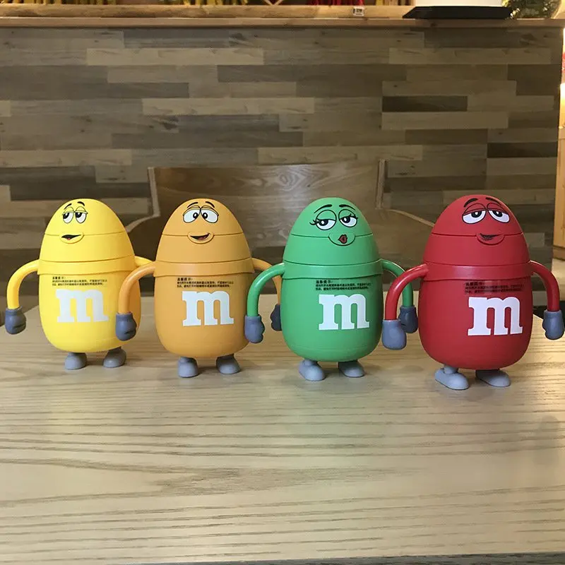 Оригинальная стеклянная бутылка M& M 250 мл, креативная мультяшная детская Термокружка M Beans, кружка для путешествий, термобутылка