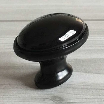 

Oval Dresser handles Porcelain Furniture Knob Drawer handles Ceramic Pulls Kitchen Cabinet Knobs Black Modern Simple pulls knobs