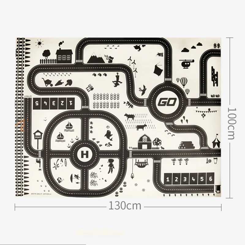 130*100 см детские игровые коврики, детские мягкие коврики для ползания, автомобильные дорожки, обучение по головоломкам, игрушка в скандинавском стиле, декор для комнаты, напольный ковер