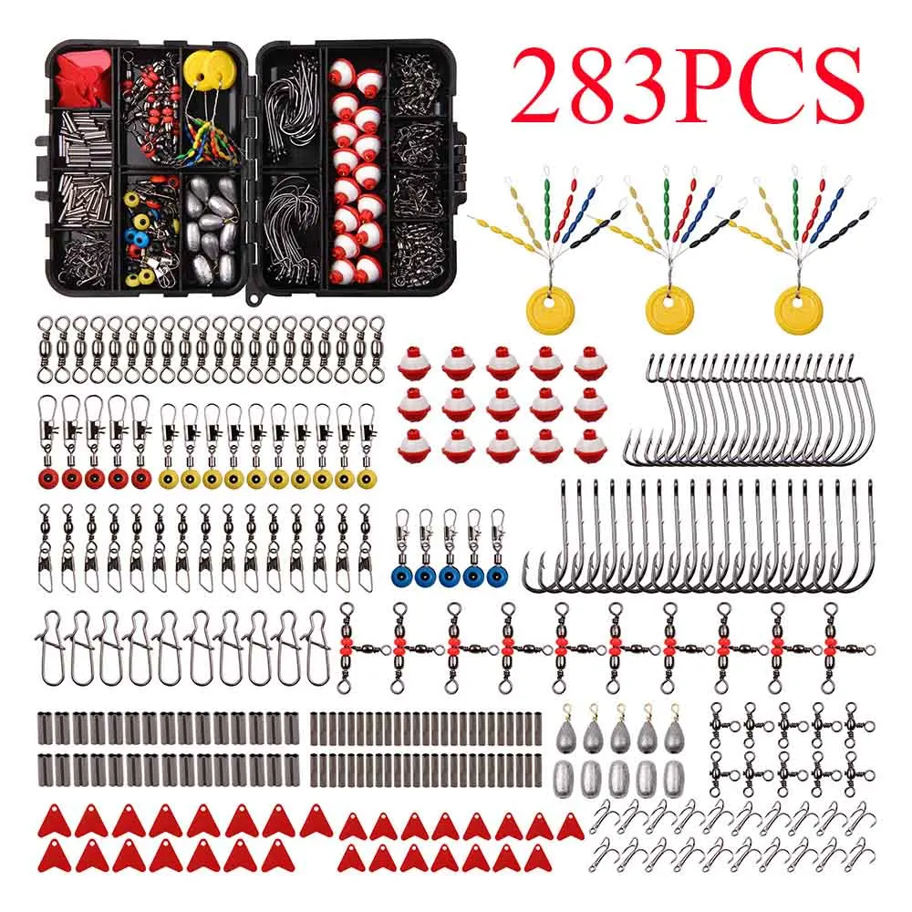Гиена 150 шт./160 шт./283 шт./кор. комплект рыболовных принадлежностей, в том числе рыбацкие Крючки рыболовные грузила весов поворотные застежки для рыбалки