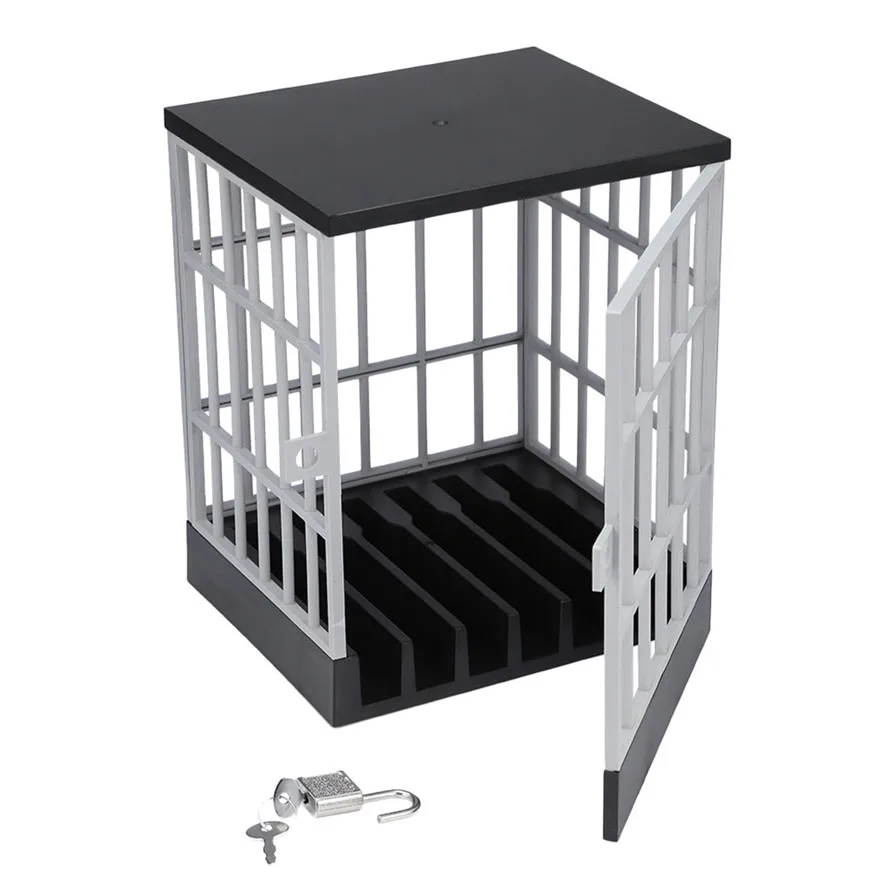 

New Party Phone Stroage Box 1PC Mobile Phone Jail Cell Prison Lock Up Safe Smartphone Home Table Office Gadget Box 0425#30