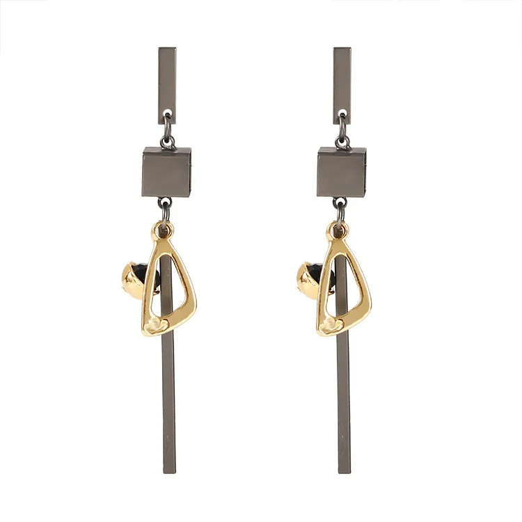 New Punk Style Geometric Square Triangle Metal Drop Earrings Long Tassels for Women Gifts Night Club Bar Jewelry Bijoux | Украшения и