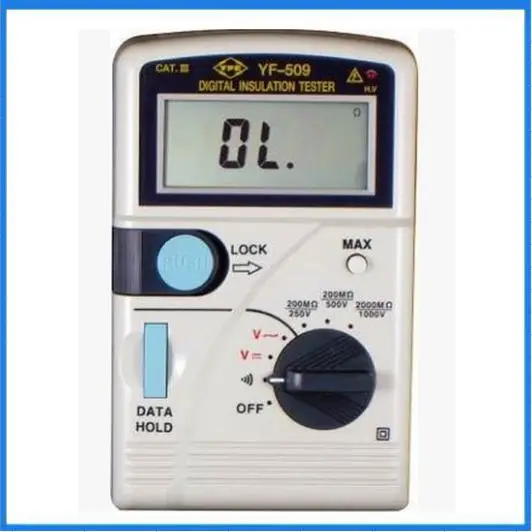 

CAT III 1000V 3 1/2 Digits LCD Display Max. Reading of 2000 Insulation Tester YF-509
