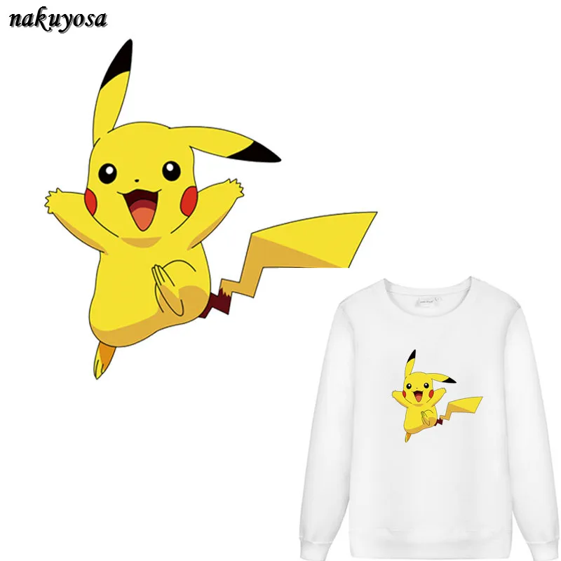 

5pcs Pokemon go Lovely Pikachu Iron On A-level Patches Heat Transfer Pyrography For DIY Clothes Bags Decoration Printing 18*18CM