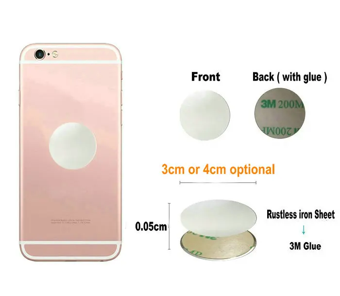 

Metal Plate disk iron sheet for Magnet Mobile Phone Holder For Magnetic Car Phone Stand holders 1PCS