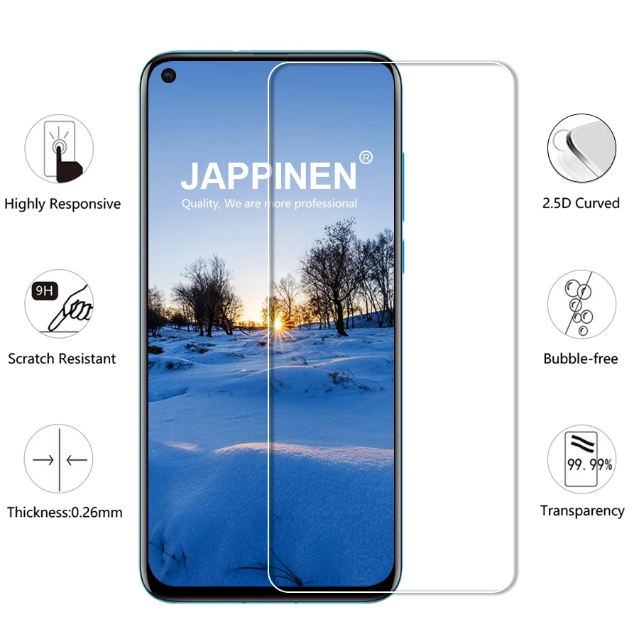 Jappinen Премиум закалённые мм 0 26 экран протектор Закаленное стекло для huawei Nova 4 2.5D 9h