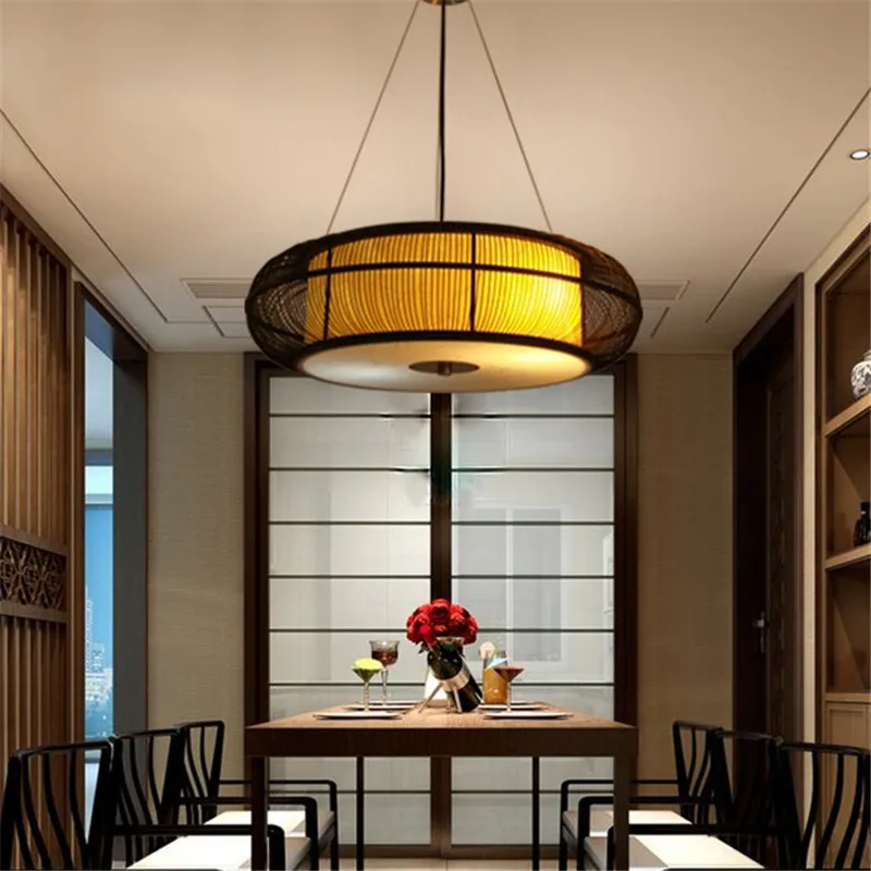 Новая китайская гостиная подвесные светильники в спальню чай в японском стиле комната дзен креативный Бамбук Искусство Свет Ресторан огни
