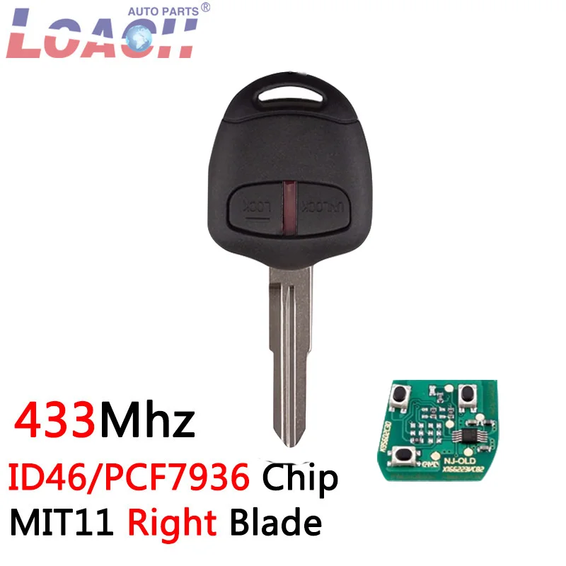 

2/3Buttons 433Mhz Remote key For Mitsubishi Transponder Chip ID46 For Mitsubishi L200 Shogun Pajero Triton Key Fob MIT11