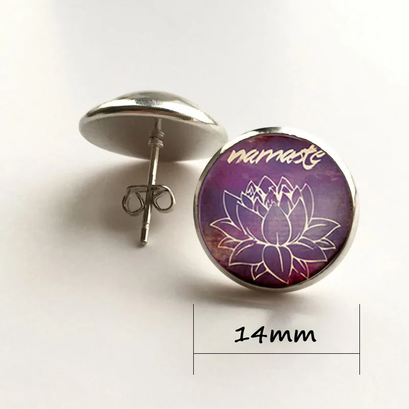 

Indian jewelry mandala earring lotus jewelry om earrings for women yoga flower zen jewelry Buddhist earings meditation pendant