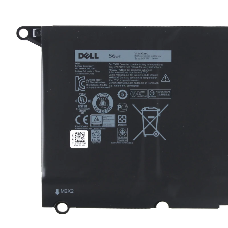 Сменный аккумулятор для ноутбука dell XPS 13 9343 9350 13D-9343 JHXPY 0N7T6 90V7W JD25G 7,6 V 56WH 90V7W