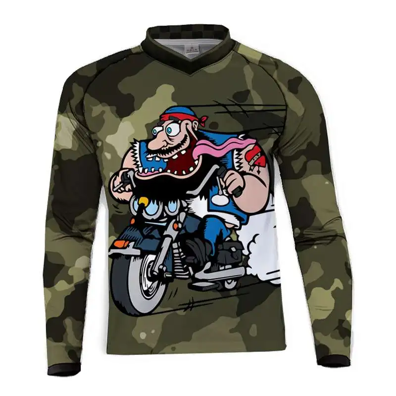 Мотокросса Джерси Спортивная функция велосипед DH MTB бездорожье одежда быстросохнущая рубашка Джерси футболки - Цвет: I