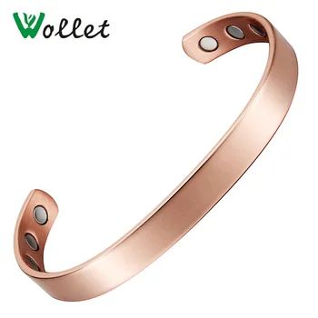 

Wollet Jewelry Pure Copper Bio Magnetic Bracelet Bangles Men Women Open Cuff Anti Arthritis Rheumatism Health