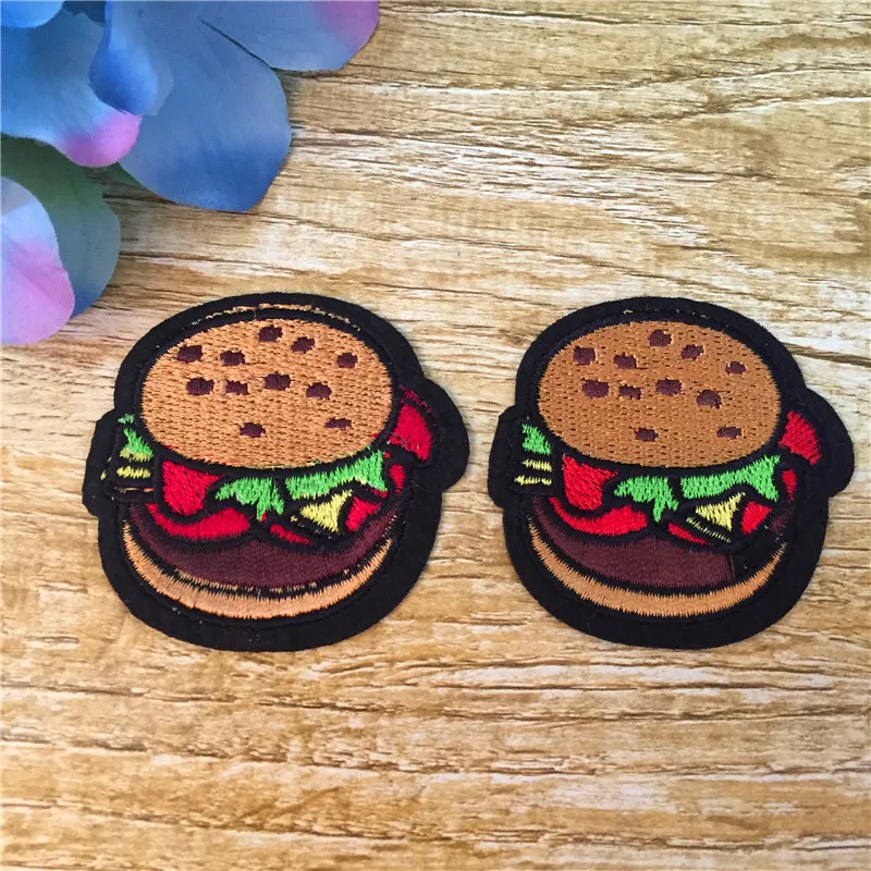 

Iron-on 5pcs Hamburger Embroidery Patch Motif Applique Embroidery Cartoon Vegetables Patches DIY Accessory 16BT071