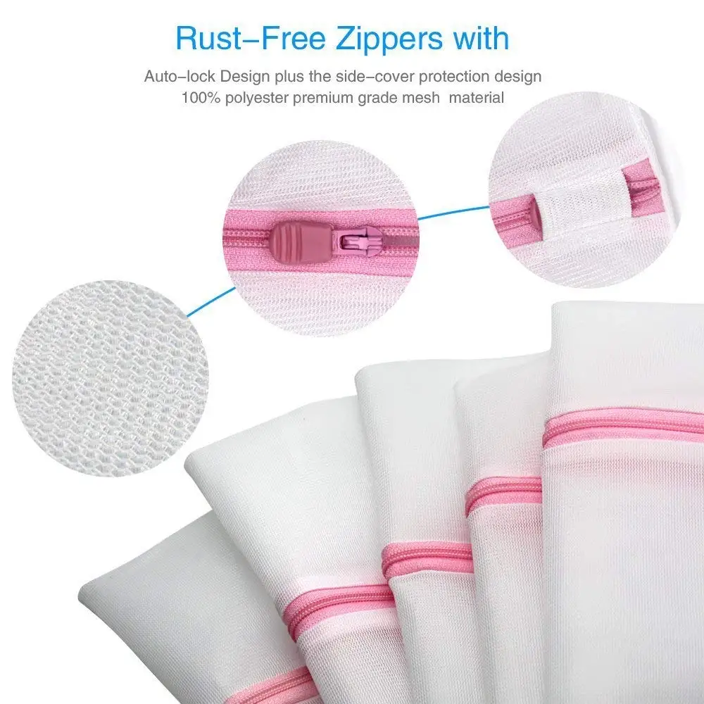  7PCS Mesh Laundry Bags Reuse Durable Washing Machine Bag for Delicates Blouse Hosiery Underwear Bra