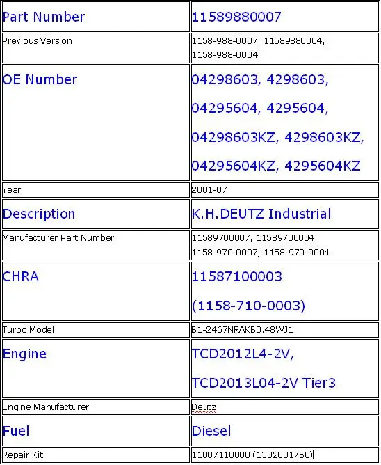 Двигатель TCD2012 TURBO 11589880007 04298603KZ 04298603 4298603