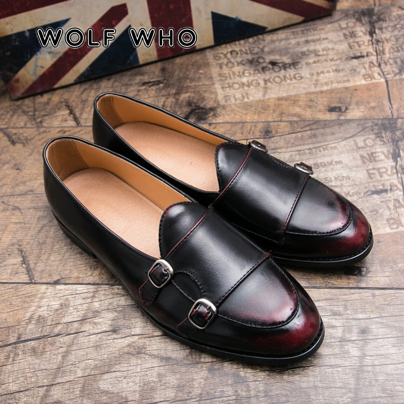 WOLF WHO Classic Men Shoes Breathable Comfortable Men Loafers Luxury Brand Men Dress Shoes For Wedding Dating Men's Flats X-199 WOLF WHO Classic Men Shoes Breathable Comfortable Men Loafers Luxury Brand Men Dress Shoes For Wedding Dating Men's Flats X-199
