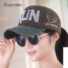 Kagenmo Женская бейсбольная кепка весенне-Осенняя шапка с вышивкой Женская кепка вязаная шапка Повседневная шапка Осенняя Солнцезащитная шапка модный теплый козырек