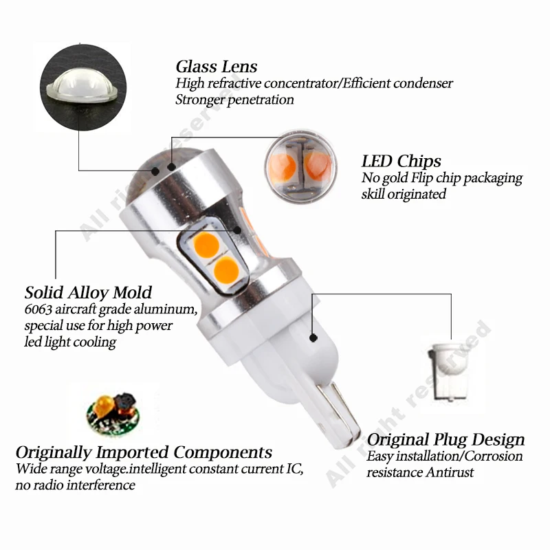 t10 amber led