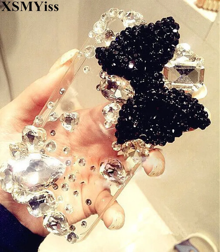 

For HuaweiP8 P9 P10 P20 P30 PLUS LiTE Mate10 20 Pro LiteLuxury Cute Bow Tie Bling Glitter Crystal Diamond Rhinestone Phone Case