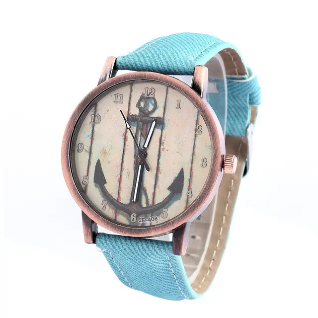 JUNYU Vintage Ship Anchor Watches Nautical Watch Ladies Men's Quartz