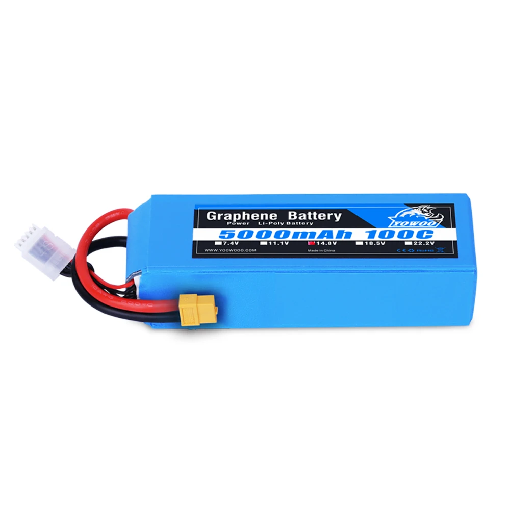 RC графеновая батарея Lipo 2S 7,4 V 3S 11,1 V 4S 14,8 5S 18,5 V 6S 22,2 V 5000mAh 100C XT60 XT90 для радиоуправляемого автомобиля вертолета