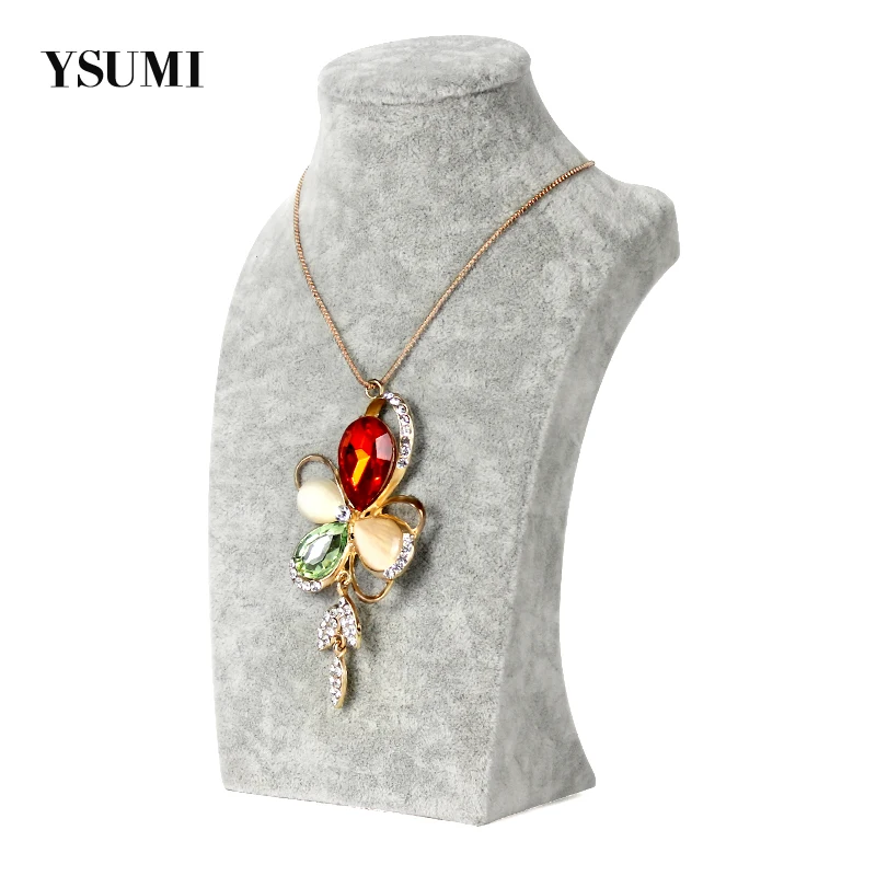 YSUMI20cm серое бархатное ожерелье манекен бюст кулон ювелирные изделия стенд