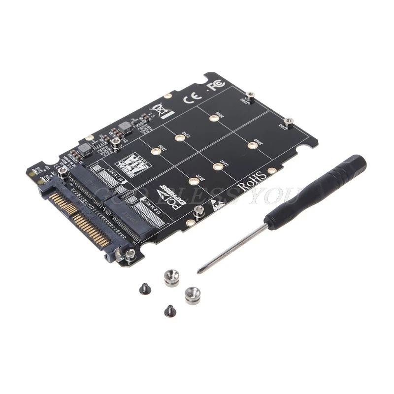 

Free Shipping 2 in 1 M.2 NVMe SATA-Bus NGFF SSD to PCI-e U.2 SFF-8639 Adapter PCIe M2 Converter Desktop Computer