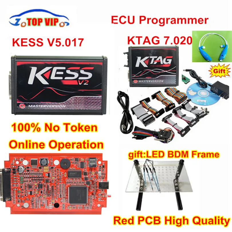

DHL Online Version KESS V5.017 No Token Limited KESS 5.017 V2.47 + KTAG 7.020 K TAG V2.23 ECU Chip Tuning Tool + LED BDM Frame
