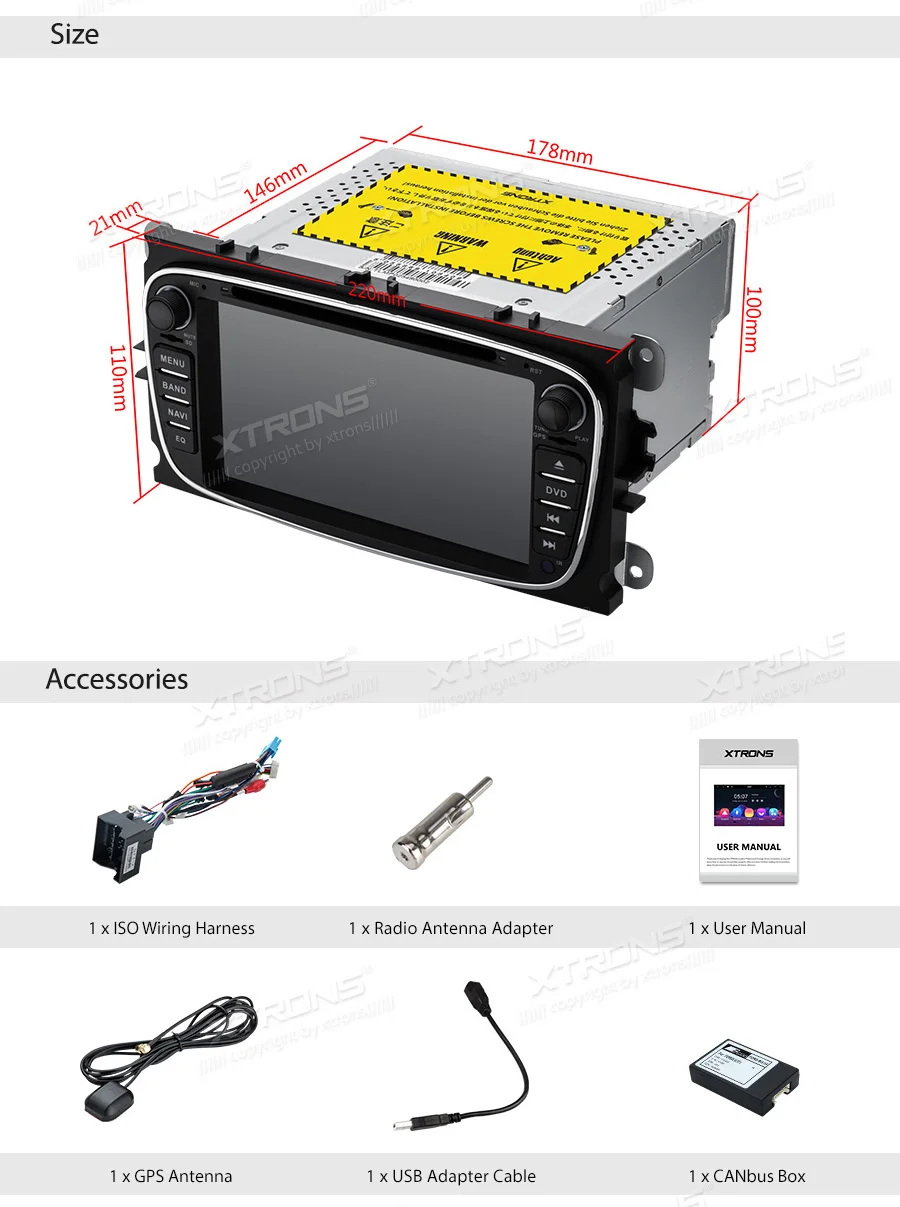 Discount XTRONS 7" Android 8.1 Octa Core Car DVD Player Radio GPS USB Stereo OBD for Ford Focus II Mondeo S-Max C-Max Galaxy II Kuga 2011 20