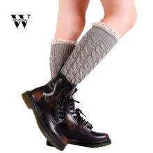 Для женщин зима теплая вязать гетры крючком Твист кружева Сутулиться Загрузки Носки Обложка Новая мода удивительно горячие