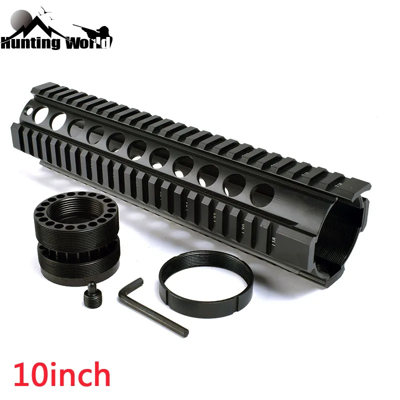 

Tactical T-Serie Free Float 10 inch Quad Rail Picatinny Scope Mount with End Cap for Hunting AR15 Rifle Accessory fit .223/5.56