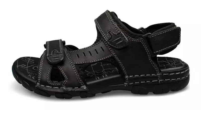 CcharmiX/Большие размеры 38-46, мужские сандалии из натуральной кожи, новые летние прогулочные сандалии для мужчин, модная брендовая мужская