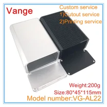 2 шт./лот экструдированные профили прессформы оболочки 80*45*115 мм теплоотвод дизайн 6063-T5 алюминиевый корпус для проекта электронной PCB