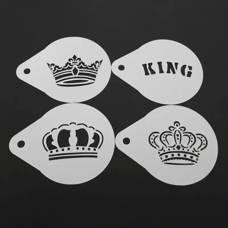 2 8 Inc Kral Kralice Tac Kahve Stencil Latte Sanat Cappuccino