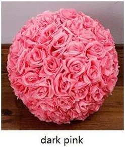1" 40 см большие размеры целующиеся шары искусственное шифрование розовый Шелковый цветок шар орнамент для свадебного фестиваля украшения праздника - Цвет: dark pink